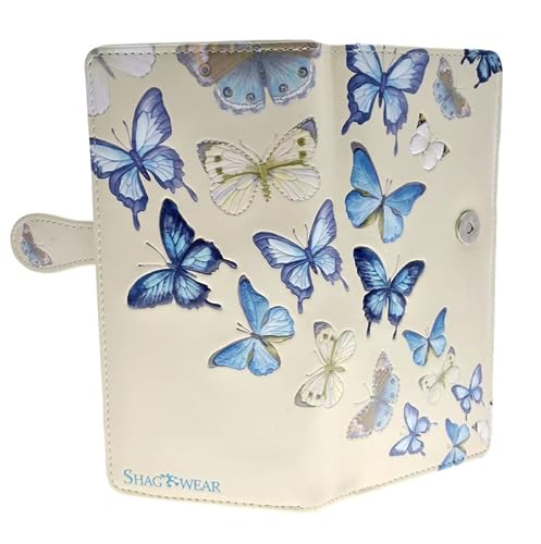 Shag Wear Butterflies Large Butterfly Wallet for Women and Teen Girls Vegan Faux Leather 7