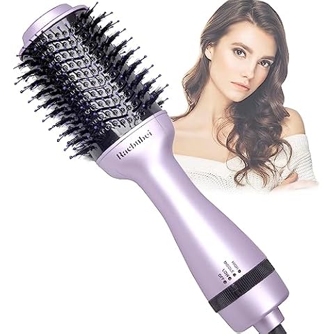 Hair Dryer Brush,Hot Air Brush, Blow Dryer bruch,One Step Hair Dryer and Volumizer with Salon Negative Ionic for Straightening, Professional Brush Hair Dryers for Men and Women (Purple Cover