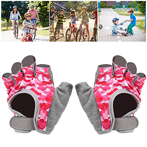 Luvas de Ciclismo Infantis Com Meio Dedo, Luvas de Bicicleta Infantis Com Meio Dedo, Design Antiderr