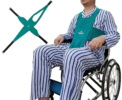 Wisexplorer Non-Slip Anti-Fall Wheelchair Seatbelt, Medical Chest Vest Restraint Wheelchair Harness Belt System for Disable Elderly or Patient with Adjustable Strap to Secure Safety and Comfortable