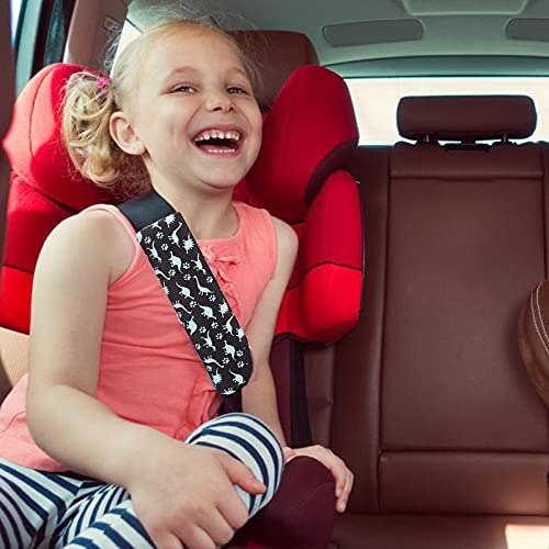 Image of Baby Seat Belt Strap Cover, 2 Pcs Kids Car Seat Belt Cushions Pads, Shoulder Strap Protectors for Girls Boys (Dinosaur 2A)