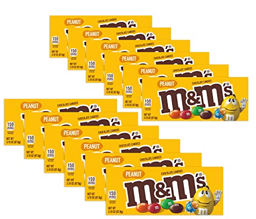 M&M's Peanut Chocolate Candy - Movie Theater Box 3.1 Ounce (Pack of 12) - image 1