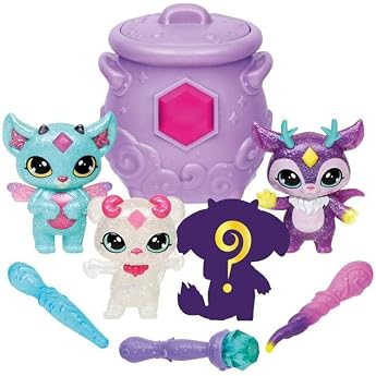 Magic Mixies - Mixlings 14661 Sparkle Magic Mega Pack with a Magic Cauldron and 4 Exclusive Mixing Figures with Glitter Finish Multicoloured 3.05 x 2.97 x 3.33 in