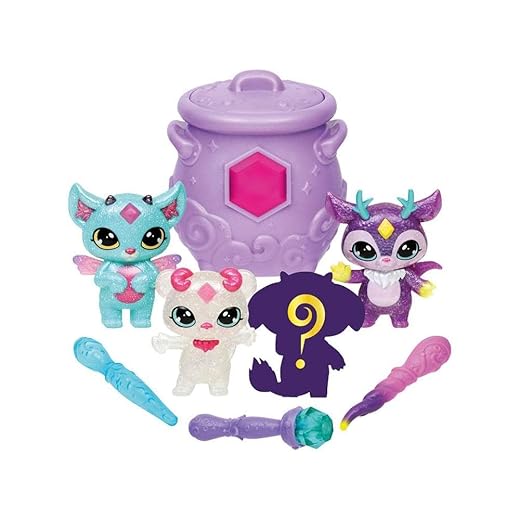 Magic Mixies Mixlings Sparkle Magic Mega 4 Pack, Magic Wand Reveals Magic Power, for Kids Aged 5 and Up, Multicolor