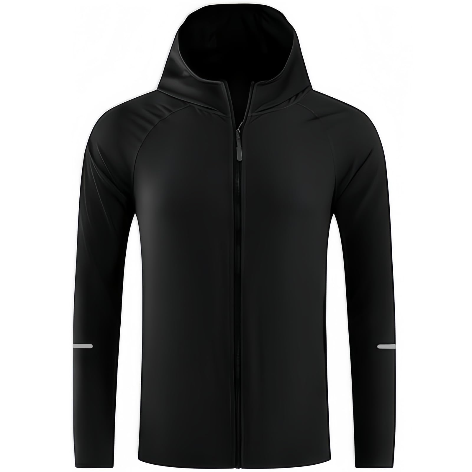 Chaqueta Deportiva Cortavientos Hombre Alta Visibilidad Manga Larga Bolsillos Cremallera