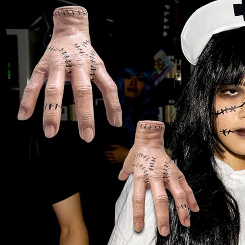 Mão da família addams, mão quarta-feira addams, addams família thing hands, thing hands-on quarta-feira família addams, modelo de mão assustador, festa de cosplay Halloween Deko