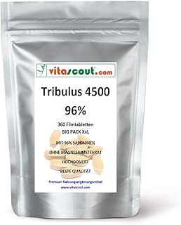 Tribulus Terrestris Extrakt - 360 Tabletten á 750mg - HOCHDOSIERT EXTRASTARK mit 96% Saponinen - PREMIUMQUALITÄT OHNE MAGN...