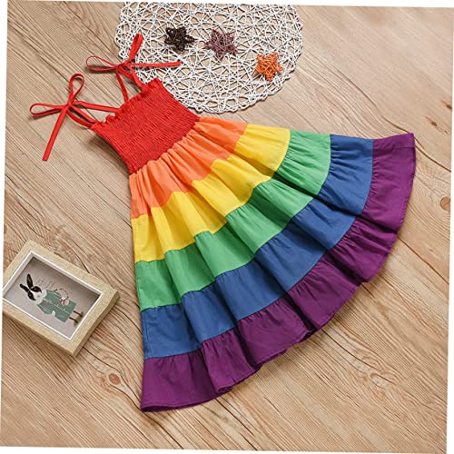 Vestido de playa para niña rojo de algodón ropa cómoda infantil 2