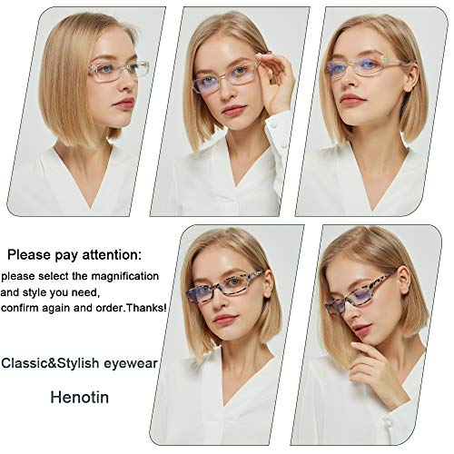 Henotin 5-Pack Reading Glasses Blue Light Blocking Anti Eyestrain Computer Reading Glasses For Women And Men Readers thumb #5