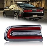 KAMDKI Left Driver Side LED Tail Light Rear Lamp Compatible for 2015-2023 Dodge Challenger With Blubs 68403955AB CH2800207