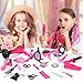 Hair Salon Toys for Girls, 36PCS Kids Pretend Play Makeup Sets, Dress Up Beauty Hair Stylist Toy Kit with Barber Apron, Hair Dryer, Curling Iron, Mirror, Scissors and Styling Accessories