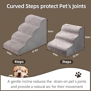 3-Steps-Dog-Stairs-for-Small-Dogs-157-inch-High-Pet-Stairs-30D-Foam-Dog-Dtairs-Steps-Curved-Steps-and-Small-Step-Angle-Protect-Your-Pets-Joints-Dog-Stairs-to-Bedwith-Non-Slip-Bottom-Grey - Cucciolini Doodles   3-Steps-Dog-Stairs-for-Small-Dogs-157-inch-High-Pet-Stairs-30D-Foam-Dog-Dtairs-Steps-Curved-Steps-and-Small-Step-Angle-Protect-Your-Pets-Joints-Dog-Stairs-to-Bedwith-Non-Slip-Bottom-Grey