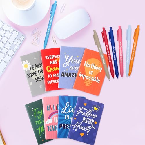 Stylos avec citation de motivation Funrous et mini carnets de notes pour école et bureau - 7