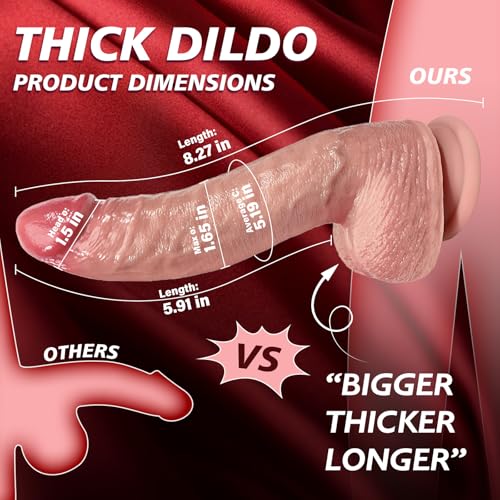 8.2 Inch Realistic Silicone Dildo for Women Dual Layer Big Toy - Image 2