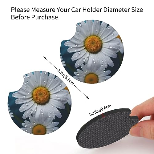 Portavasos para Auto 2 Piezas Flores Daisy Antideslizante miniatura 3