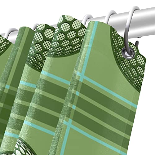 Rideau de douche imperméable vert imprimé rétro sport 168 x 183