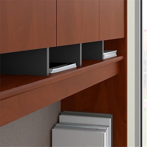 Miniatura 6 de UrbanPro Escritorio en forma de U de 72" de ancho con gabinete y almacenamiento en Hansen Cherry