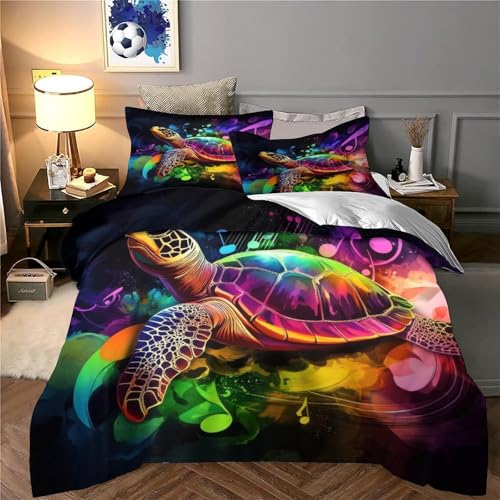 Housse de couette 200x200cm effet 3D arbre coloré en microfibre premium - 6