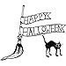 Produktbild Gourmet Gummi Briefmarken selbst Briefmarken 2,75 Zoll X 4.75-inch-Happy Halloween Besen und Katze