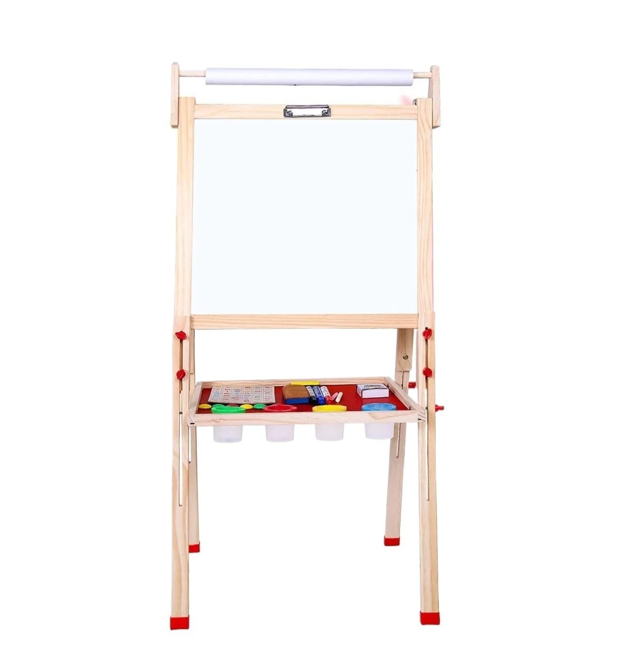 Cavalletto da disegno fronte-retro con rotolo di carta - Lavagna e lavagna for attività creative e uso in classe