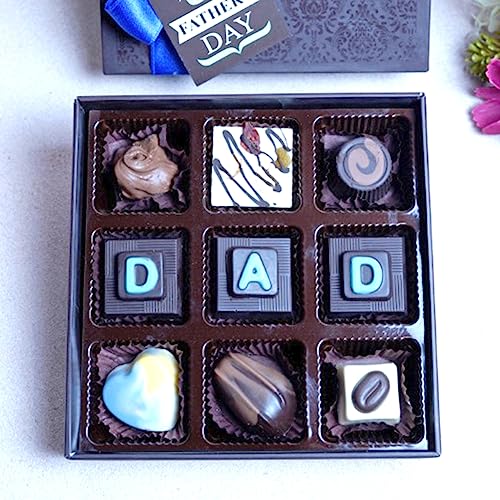 Image of Velvet Fine Chocolates Fathers Day Gift for Dad with Premium Chocolate Gift Hamper | 9 Assorted Chocolate Gift Pack