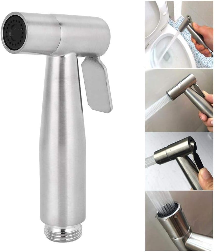 HandheldSprayer kitSprayer, Stainless Steel HandheldSprayer Valve Hose Cleaning Kit Bathroom Accessories with Tee Valve Mounting Holder Screw Accessories Kit Valve