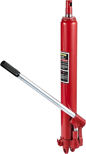 VEVOR Gato hidráulico largo de carnero, capacidad de 8 toneladas17363 libras, con bomba de pistón único y base de horquilla, recogedor manual de