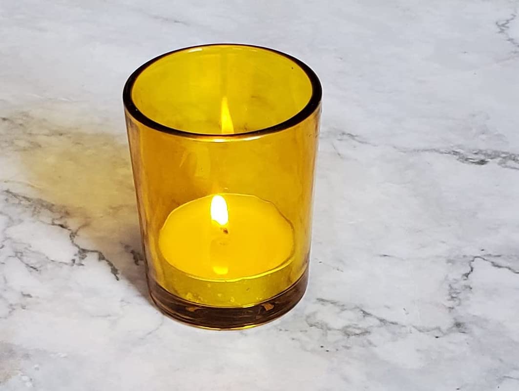 Diwali Sale Pure Source India Set Of 6 Glass Votive Tealight Candle Holders - Living Room Side Table Home Decoration (Glass, Pack Of 6, Yellow) 4 Diwali Sale Pure Source India Set Of 6 Glass Votive Tealight Candle Holders - Living Room Side Table Home Decoration (Glass, Pack Of 6, Yellow)