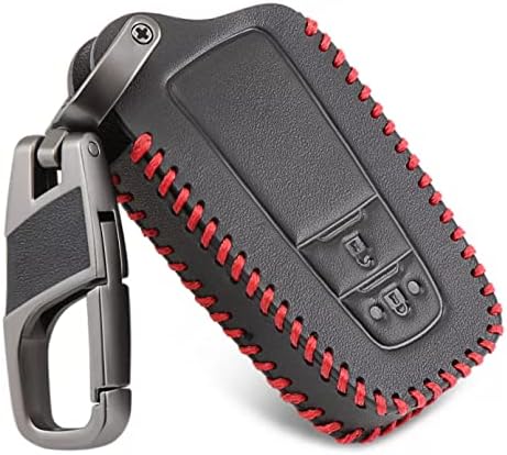 Leather Car Key Cases Cover Fob Fit For Toyota Camry 2017 2018 CHR CH-R Prius Corolla RAV4 2 Buttons Remote Control Fob Shell Keychain