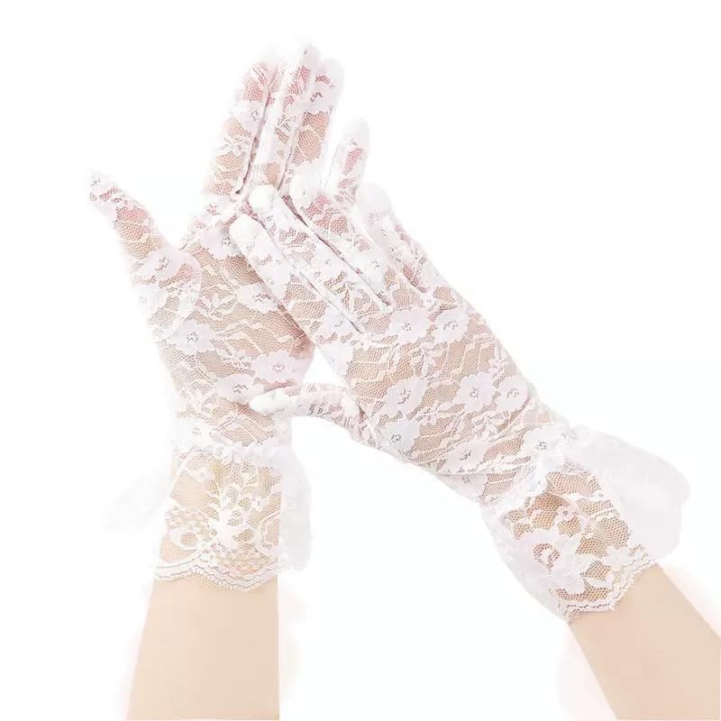 1pair white Lace Gloves，Premium Quality Meets Feminine Design for Women2