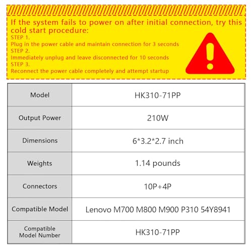 Fuente de alimentación 210W compatible Lenovo ThinkCentre miniatura 2