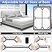 Bed Sheet Straps, 6 Pack Fitted Bed Sheet Fasteners Clips Adjustable Crisscross Bed Sheet Holder Straps for Corners Mattress Sheet Suspenders Grippers Bedding Accessories, Black