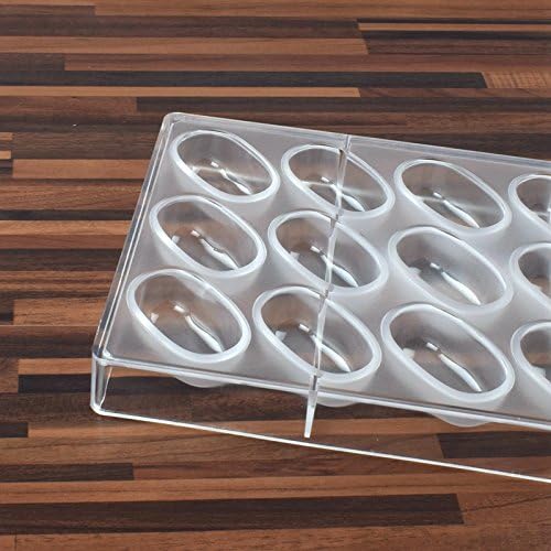 5.4 CM 15 Cups Small Pillow Oval Chocolate Mold Polycarbonate Stone Shape PC Chocolate Ice Candy Jelly Making Mould
