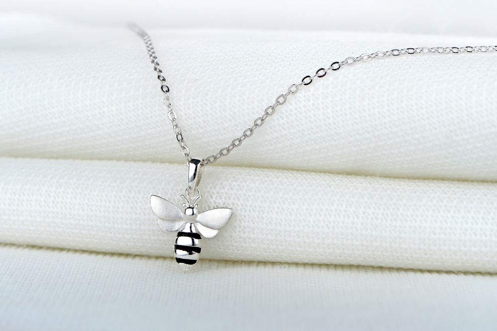925 Sterling Silver Naszyjnik Piękny Wisiorek Pszczoła Naszyjnik Dla Kobiet Biżuteria Naszyjnik