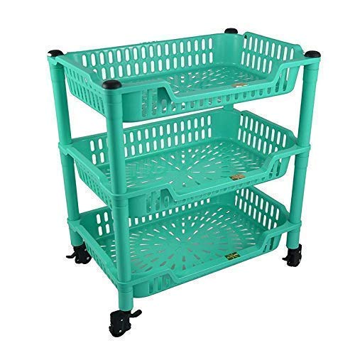 Buy LPK Trolley 3 Racks Kitchen Rack Plastic Rack Bathroom Rack