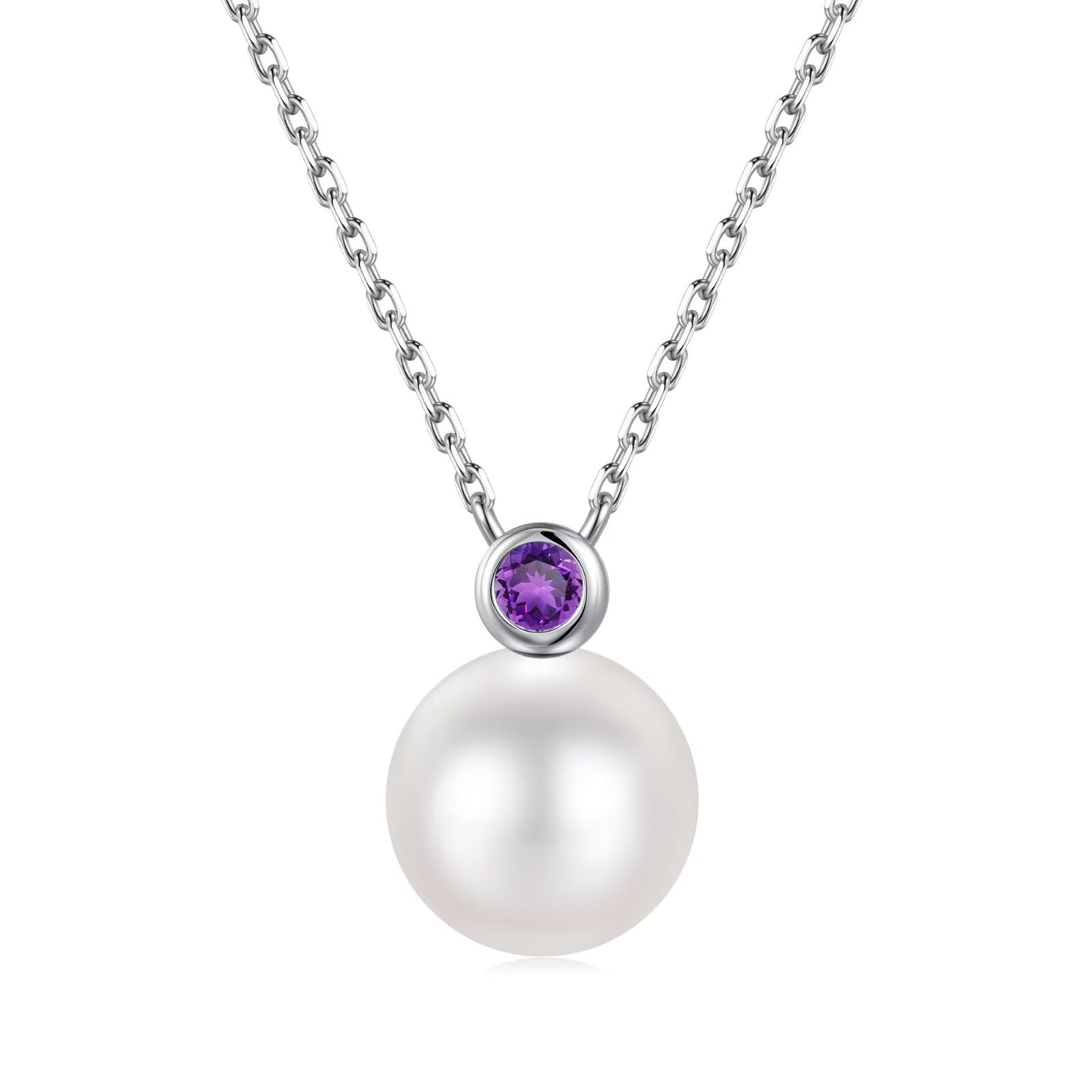 Iefil Valentines Day Gifts for Her - 9-10mm Freshwater Pearl Necklace for Women Anniversary Birthday Gifts for Wife