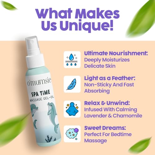 Image of o'Mumsie - curated for Devoted Mamas Spa Time Baby Massage Oil-Gel,with Sesame,Almond & Jojoba Oil - 100Ml