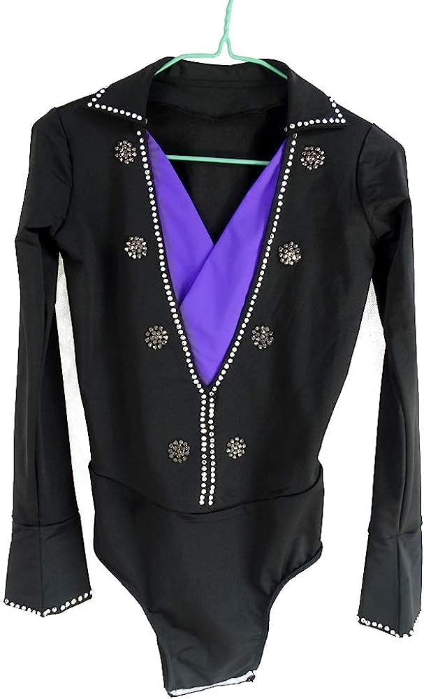 Ice Figure Skating Pants for Boys Long-Sleeved Skating V-Neck