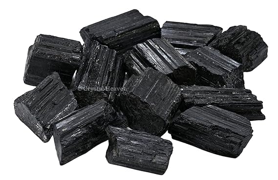 JR BROTHER'S Black Tourmaline Stone Original Crystal Healing Rough Stone, Natural Raw Crystals for DIY Crafts, Manifestation, Meditation and Reiki Healing (100Grams)