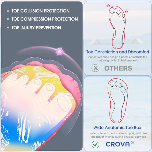 Built-in Heel Grips Water Shoes for Kids Girls Boys Hiking Wide Barefoot Swim Beach Pool Big Kid4