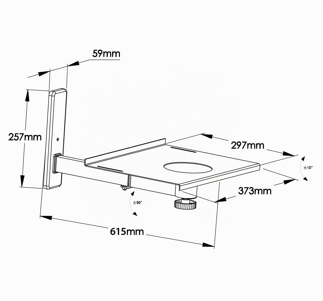 My Wall H20L - Soporte de pared para televisores de hasta 21"/53 cm (carga máxima 35 kg, se puede girar e inclinar), color plateado