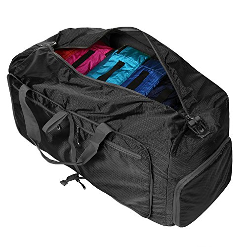 80L Duffle Bag Foldable Lightweight Cargo Duffel Bag for Camping,Gym Bag for Men and Women (Black)