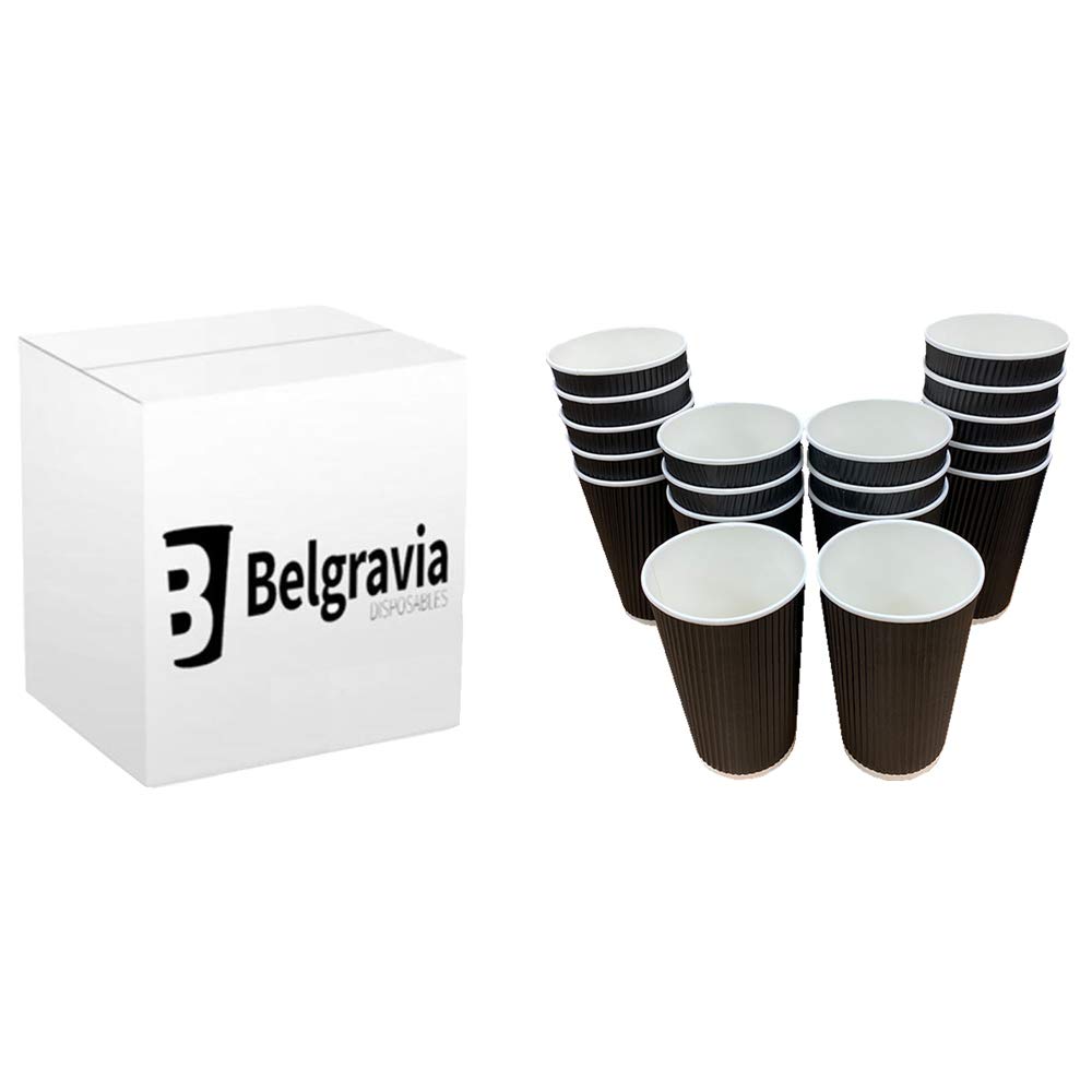 8oz Black Ripple Belgravia Disposable Coffee Cup x 500