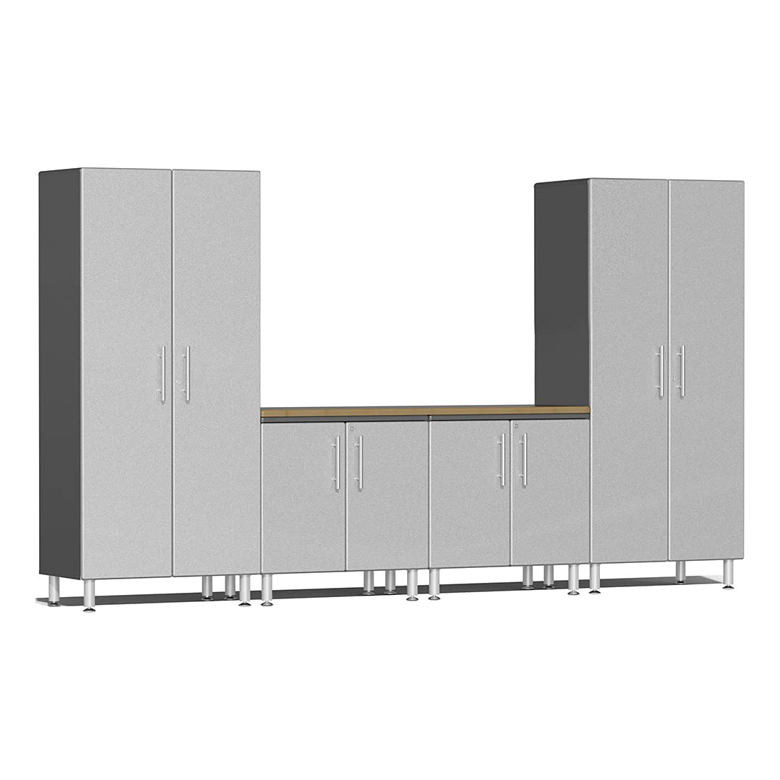 Ulti-Mate UG28052S 5-Piece Cabinet System with Channeled Worktop in Stardust Silver Metallic