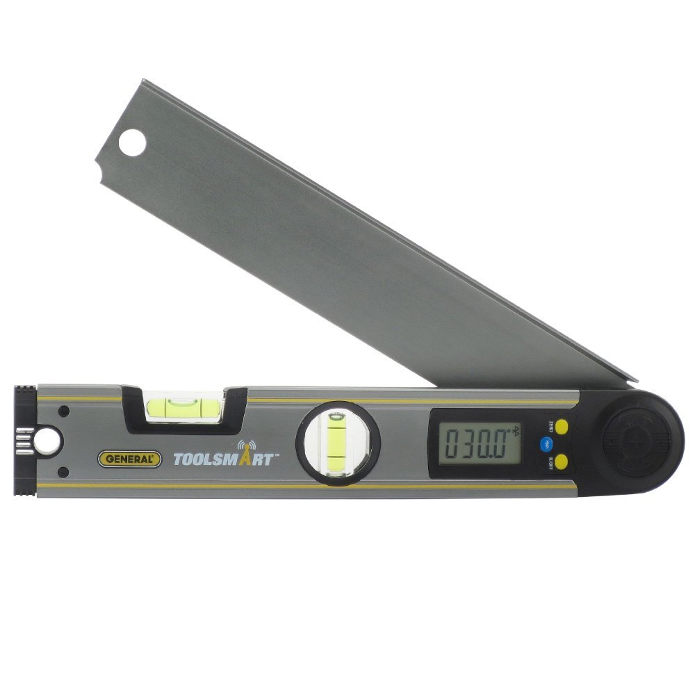 General Tools Bluetooth Connected Digital Angle Finder TS02, Protractor, Level and 10.5-Inch Ruler