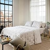 J'Chervianne Embroidery King Comforter Set - 7 Pieces Bed in a Bag Set, All Season Soft Bedding Sets with Comforter, Pillow Shams, Flat Sheet, Fitted Sheet and Pillowcases (Beige, King)