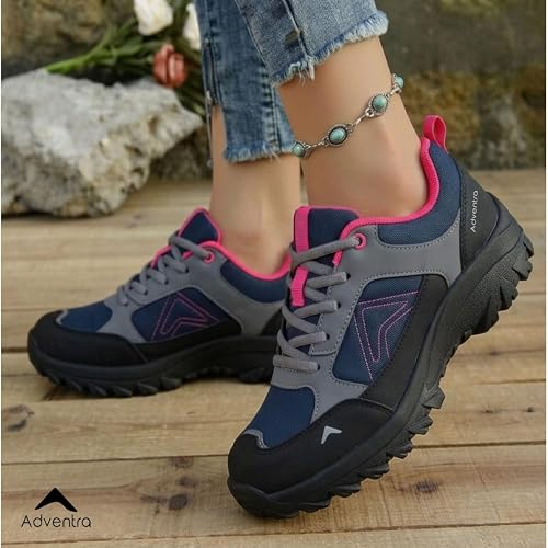 Image of Women's Low Ankle Hiking Shoes - EH 500 | Non-Slip, Lightweight Trail Shoes for Outdoor Trekking & Walking Multicolor