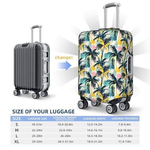 Luggage Cover Protector - Hawaii Plant Silhouette Print Fit 29-32 Inch Suitcase Covers for Luggage2