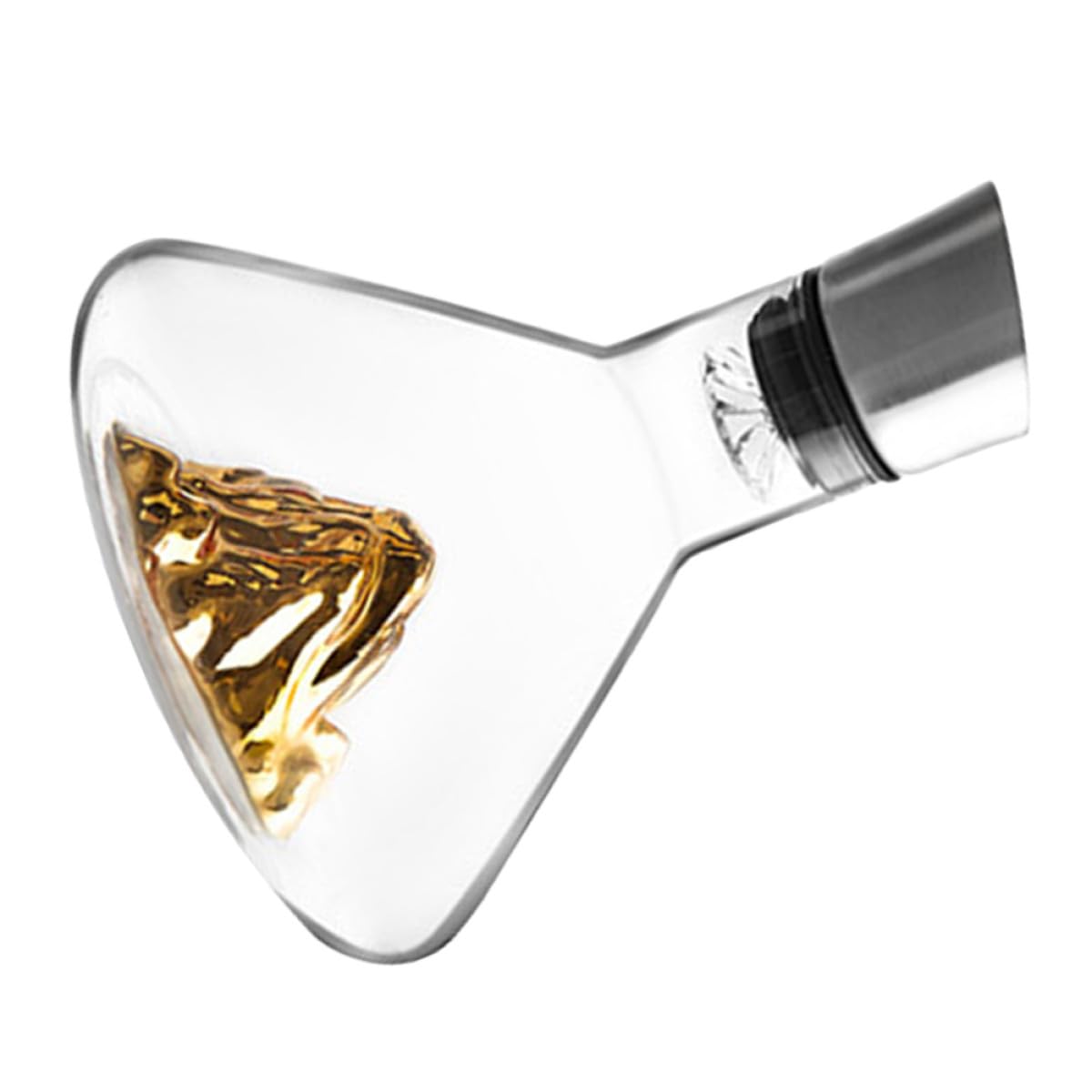 Decantador de Vino Rápido 1500 Ml Pequeño Color Dorado Diseño Artístico y Boca Inclinada para Uso Doméstico y Entretenimiento en Hogar y Cocina