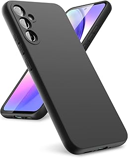 جراب حماية واق من مطاط جل السيليكون المرن والناعم وبتصميم مضاد للصدمات بتغطية كاملة لموبايل سامسونج جالاكسي A34 4G / 5G دلع موبايلك (لون اسود)